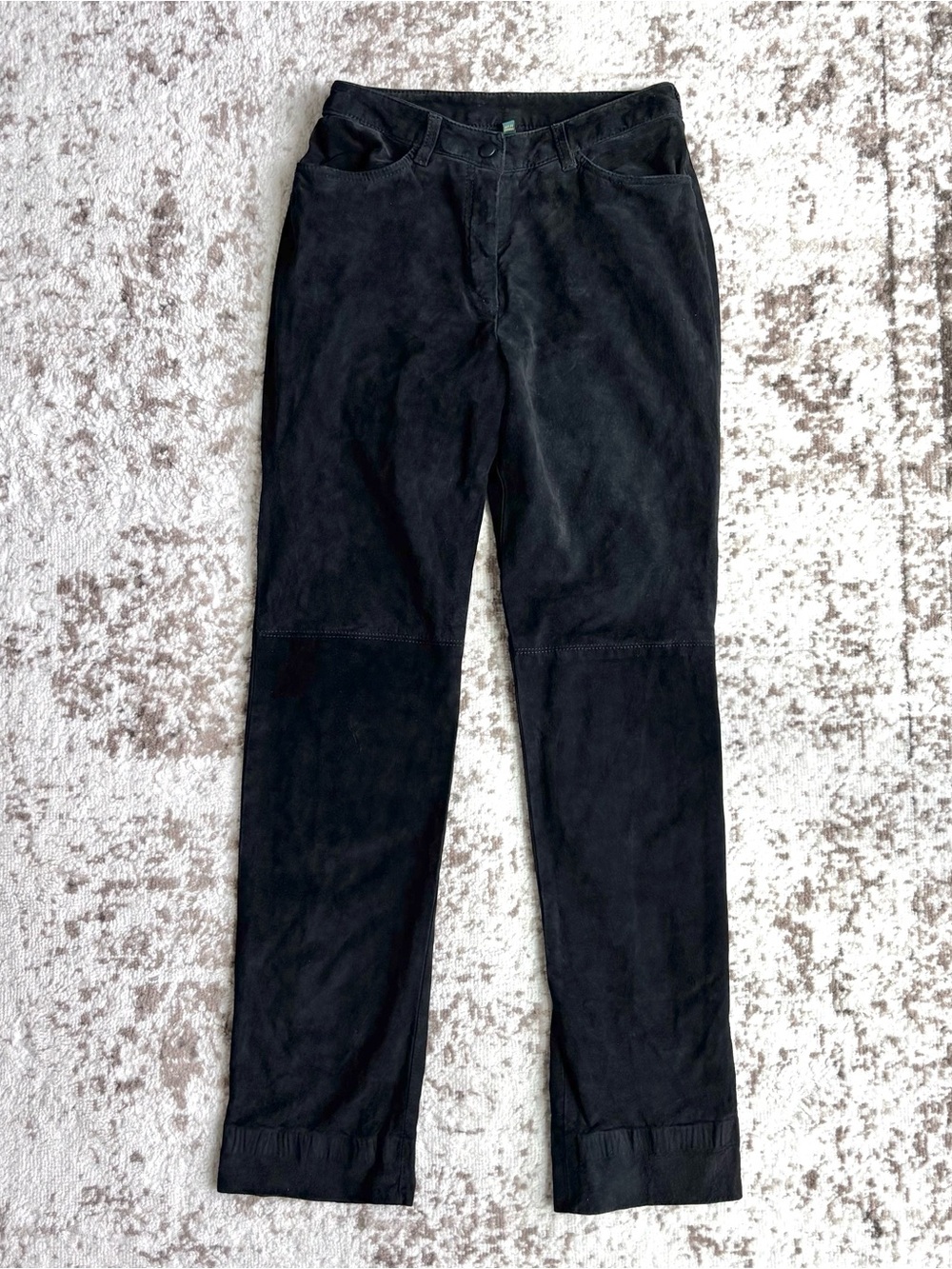 Vintage 90s Danier 100% Suede Leather Straight Leg Trouser Pants